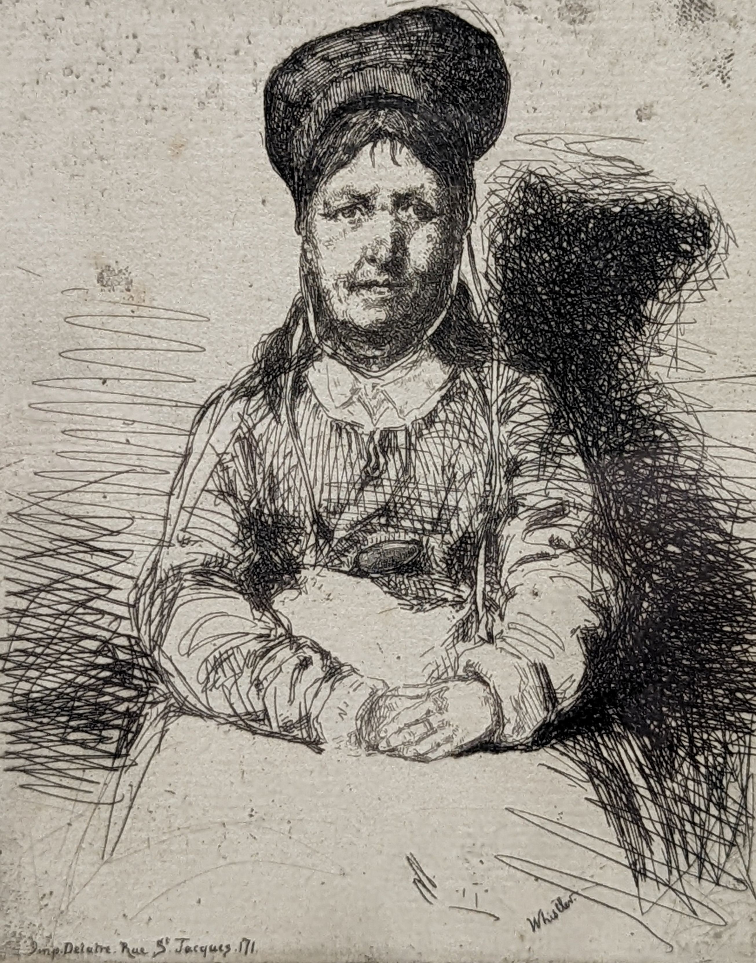 James Abbott MacNeill Whistler (1834-1903), etching, La Rétameuse (The Tinker) , signed in the plate, 11 x 9cm, label verso